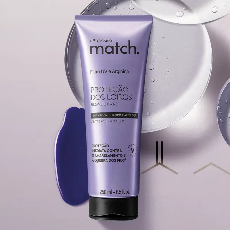 Shampoo Matizador Match. Proteção dos Loiros 250ml