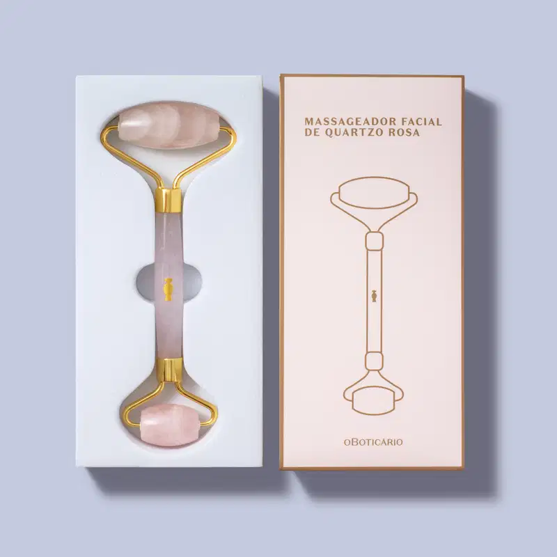 Massageador Facial Rosa de Quartzo