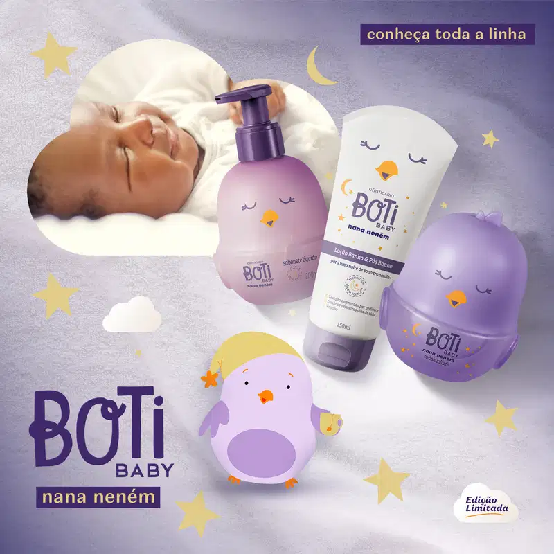 Loção Banho e Pós-Banho Boti Baby Nana Neném 150g