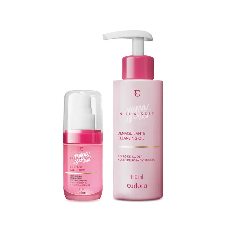 Combo Niina Skin: Hidragel Nutritivo 30ml + Demaquilante 100ml