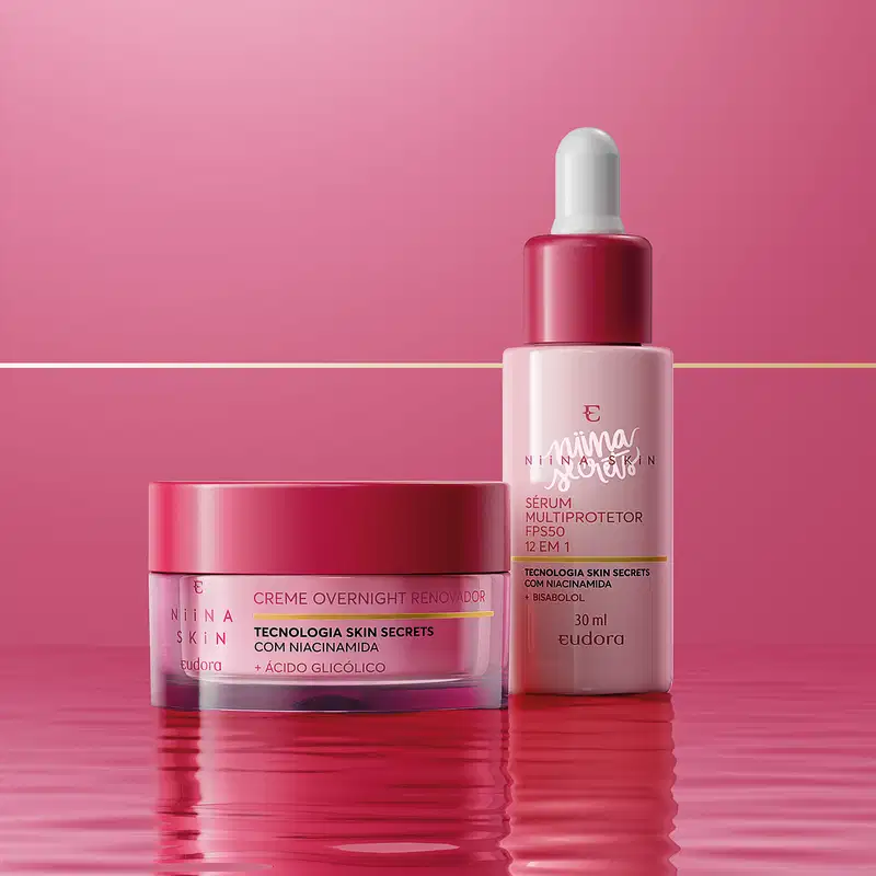Combo Niina Skin: Sérum Facial 30ml + Creme Overnight 45g