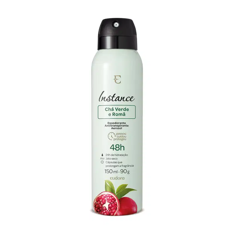 Eudora Instance Chá verde e Romã - Desodorante Antitranspirante Aerossol 150ml