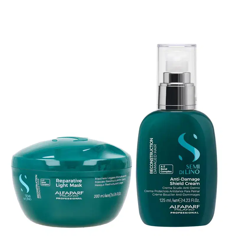 Kit Alfaparf Semi Di Lino Reconstruction - Máscara Suave 200ml + Creme 125ml