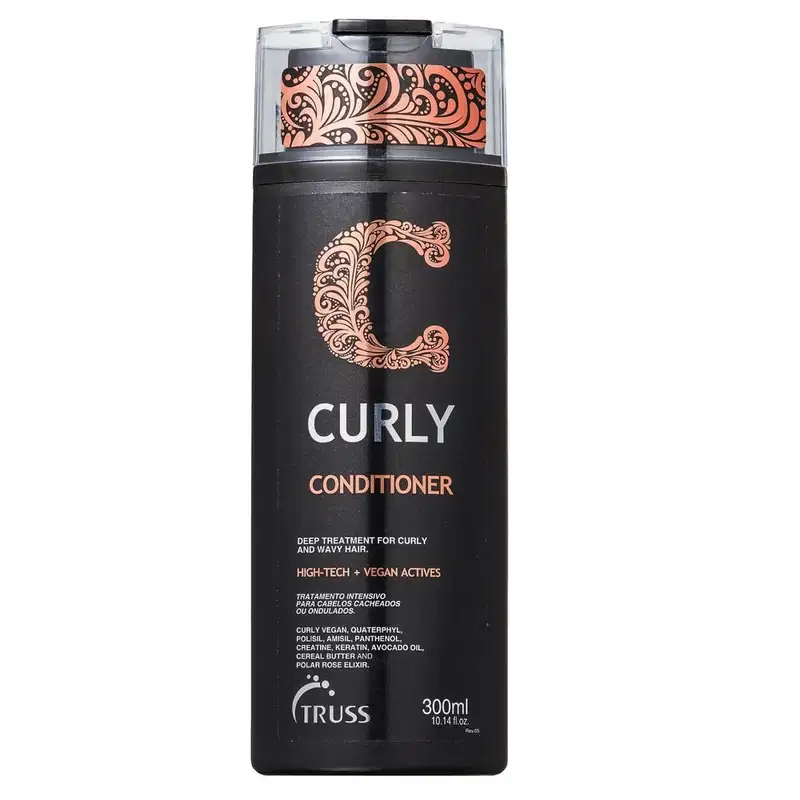Kit Truss Curly - Shampoo 300ml + Condicionador 300ml + Leave-in Fix 250ml + Uso Obrigatório 260ml