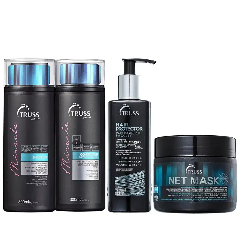 Kit Truss Miracle Shampoo + Condicionador + Hair Protector + Net Mask
