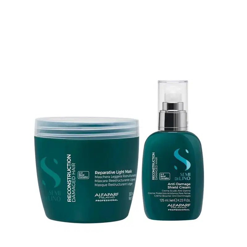 Kit Alfaparf Semi Di Lino Reconstruction - Máscara Suave 500ml + Creme 125ml