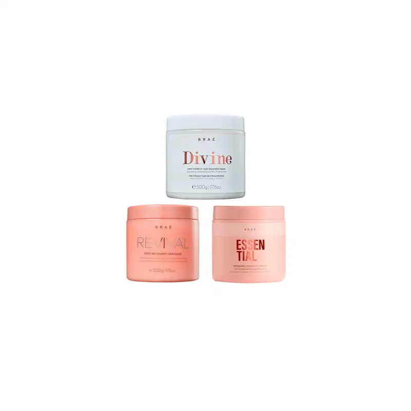 Kit Máscara Revival, Essential e Divine 500ml - Braé
