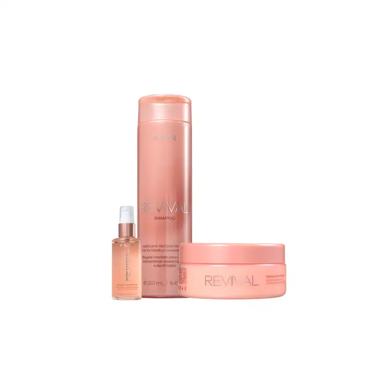 Kit Revival Shampoo, Máscara e Shine Oil 60ml - BRAÉ