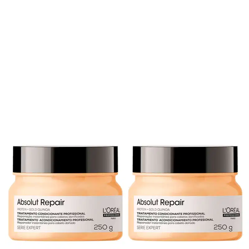 KIT L'ORÉAL PROFESSIONNEL SERIE EXPERT ABSOLUT REPAIR GOLD QUINOA MÁSCARA DE REPARAÇÃO 250G  2 UNID