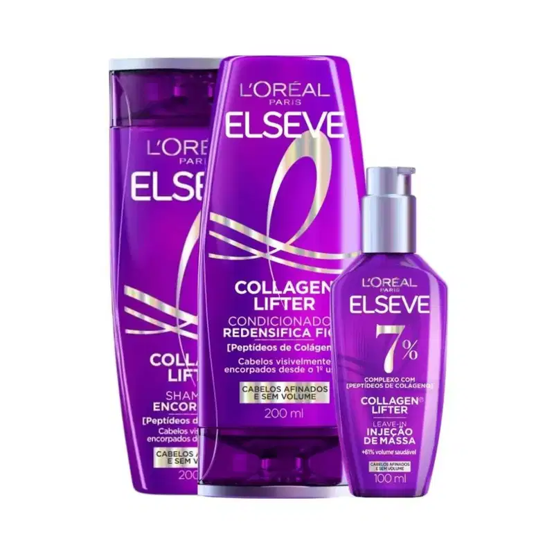 Kit Elseve Collagen Lifter Shampoo + Condicionador + Sérum 200ml