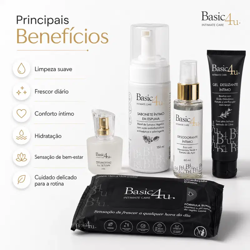 Kit Best-Sellers Basic4u: Os mais Amados Rotina íntima completa