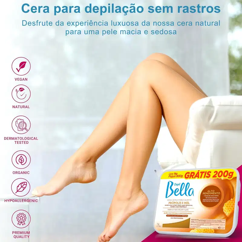 Kit Cera Quente em Barra Depil Bella Própolis com Mel 2kg