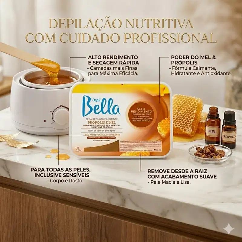 Kit Cera Quente em Barra Depil Bella Própolis com Mel 2kg