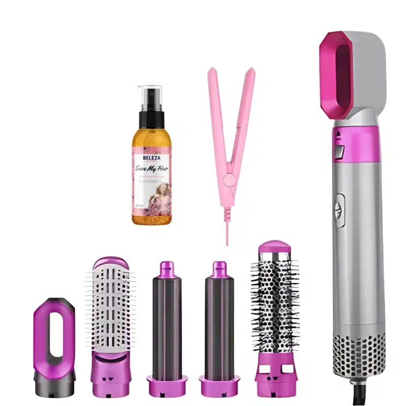 Kit secador 5 em 1 perfume capilar  e minichapinha