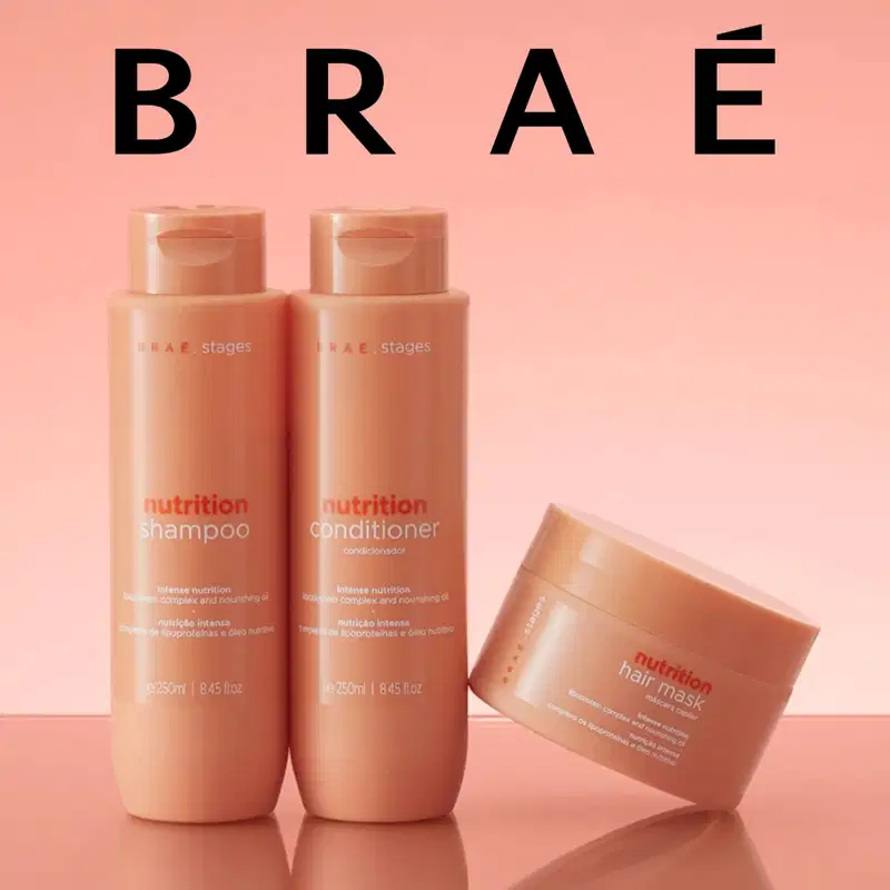 Kit Shampoo e Condicionador BRAÉ Stages Nutrition + Spray Finalizador 260ml