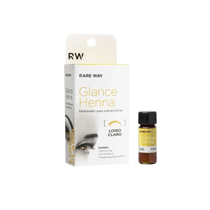 Kit 2 Henna Glance Cor Loiro Claro Rare Way 3,5g