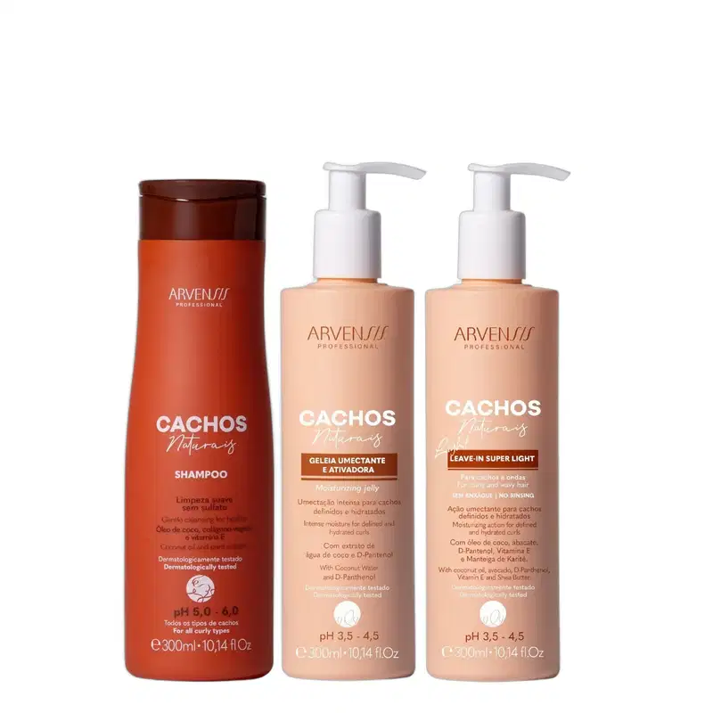 Kit Arvensis Cachos Naturais - Shampoo + Geleia Light & Leave-In Light 300ml