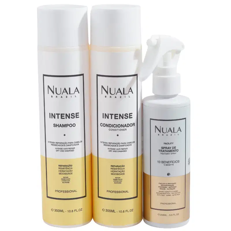 Kit Nuala Reconstrução Intense Shampoo + Condicionador + Leave-in (3 Produtos)