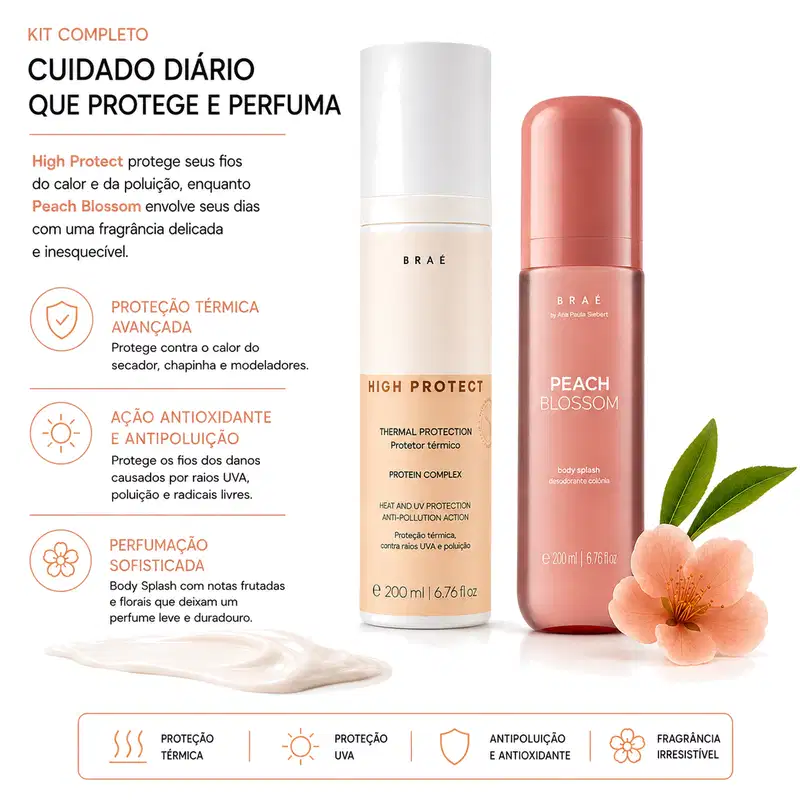 Kit High Protect   + Body Splash Peach Blossom 200ml