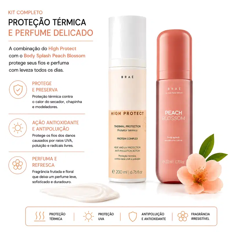 Kit High Protect   + Body Splash Peach Blossom 200ml