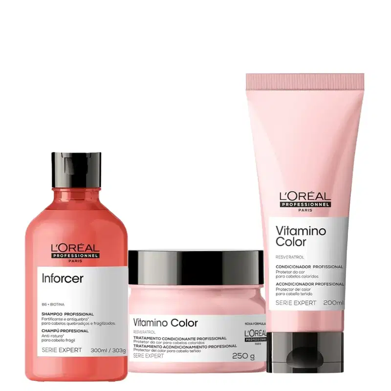 Trio L'Oréal Professionnel Vitamino Color Inforcer for Home (3 Produtos)