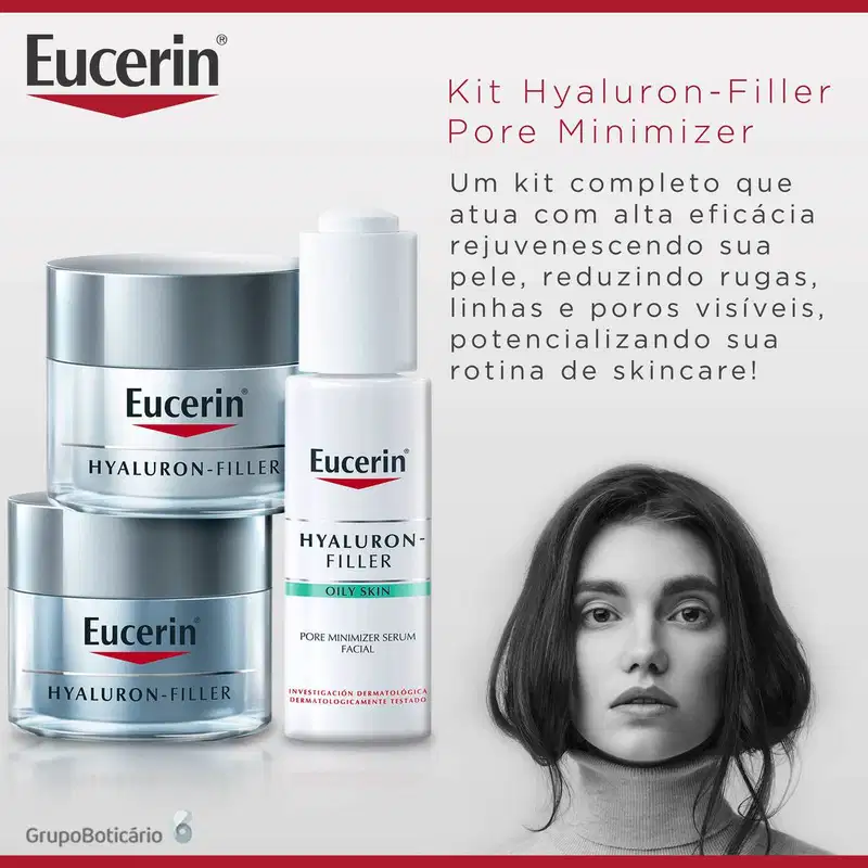 Kit Eucerin Hyaluron-Filler Pore Minimizer (3 Produtos)