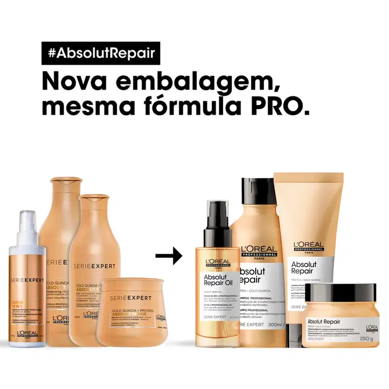 Kit L'Oréal Professionnel Serie Expert Absolut Repair Omega-9 + Protein Quarteto (4 Produtos)