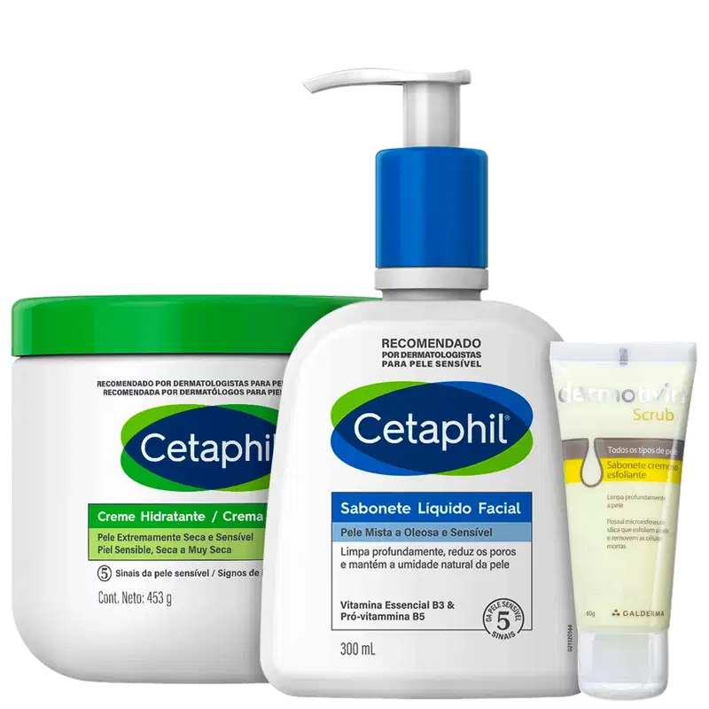 Kit Limpeza, Hidratação e Esfoliação Trio (3 Produtos)
