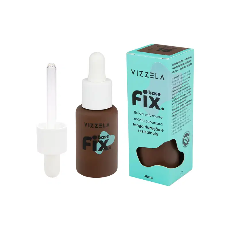 Vizzela Cosméticos Fix Cor 18 - Base Líquida 30ml
