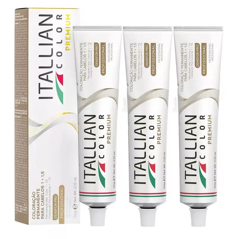 Kit Itallian Color 3 Tintura 6.0 Louro Escuro + Emulsão Oxigenada 30 Vol. 1Lt