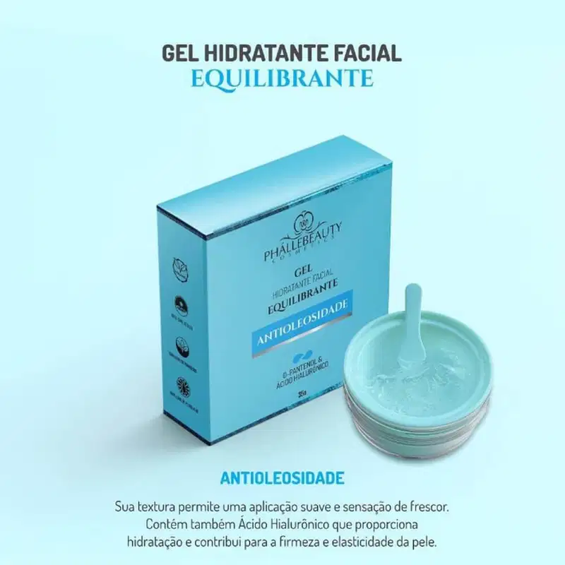 Phállebeauty Equilibrante - Gel Hidratante Facial Antioleosidade 35g