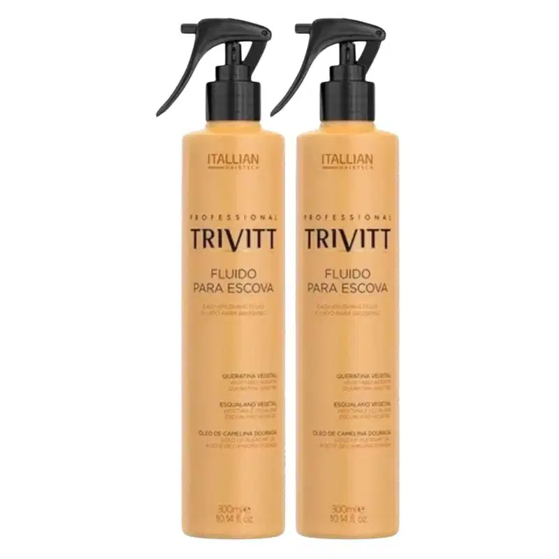Dois frascos de protetor térmico da linha Professional Trivitt de Itallian Hairtech, ambos com 300ml cada.