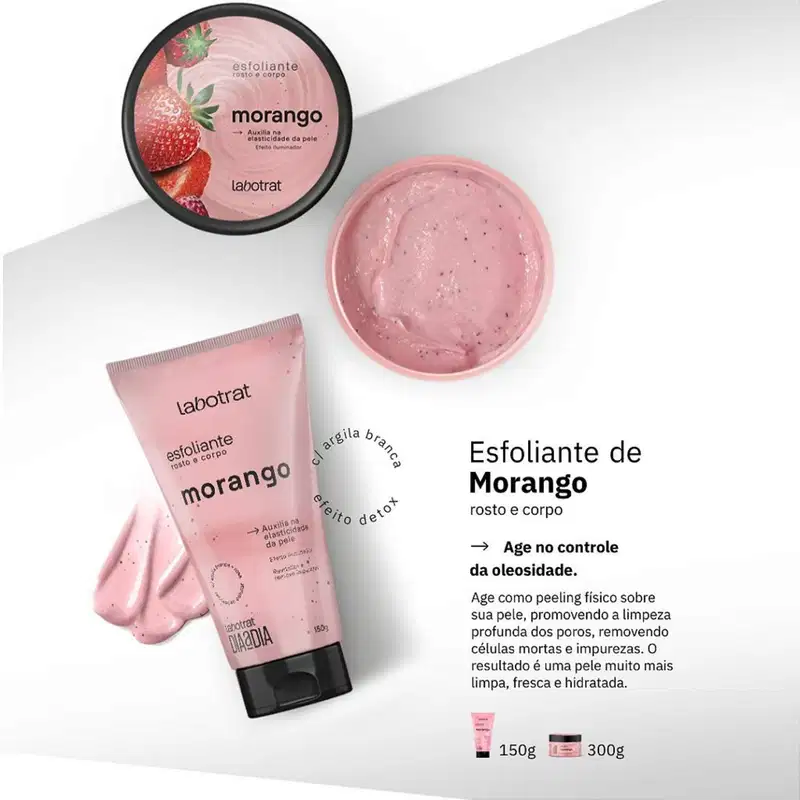 Labotrat Morango - Esfoliante Facial e Corporal 300g