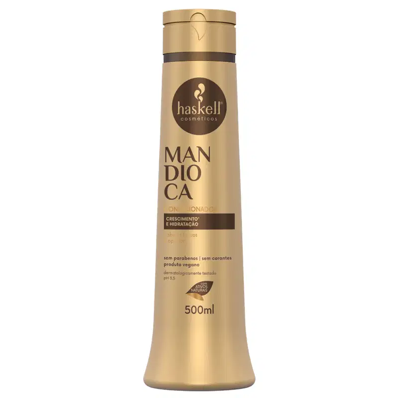 Kit Shampoo e Condicionador para Hidratação e Fortalecimento Haskell Mandioca 500ml