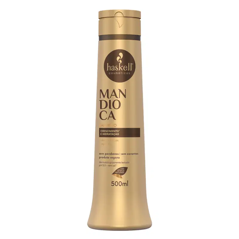 Kit Shampoo e Condicionador para Hidratação e Fortalecimento Haskell Mandioca 500ml