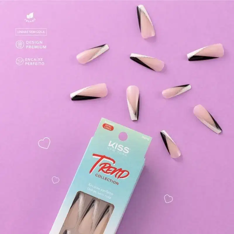 Unhas Postiças Kiss Ny Trend Collection Bailarina 24un Tn01b
