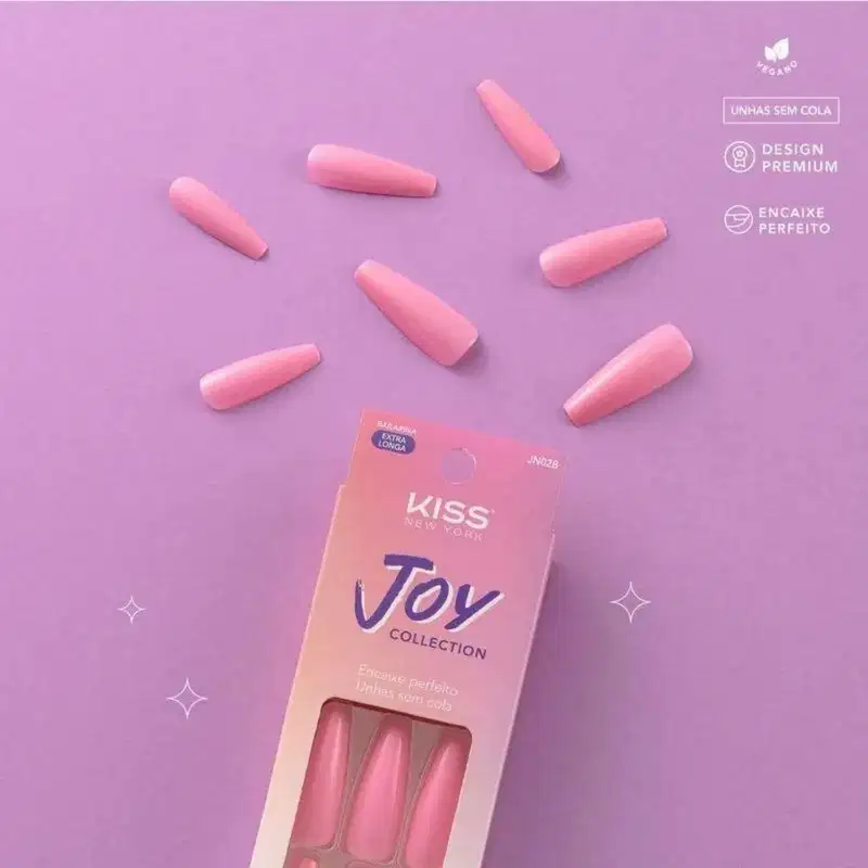 Unhas Postiças Kiss Ny Joy Collection Bailarina 24un Jn02b