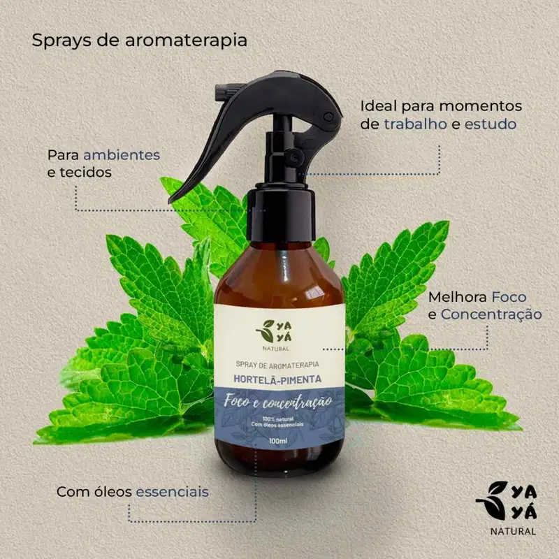 Yayá Natural Aromaterapia Hortelã Pimenta - Spray de Ambientes 100ml