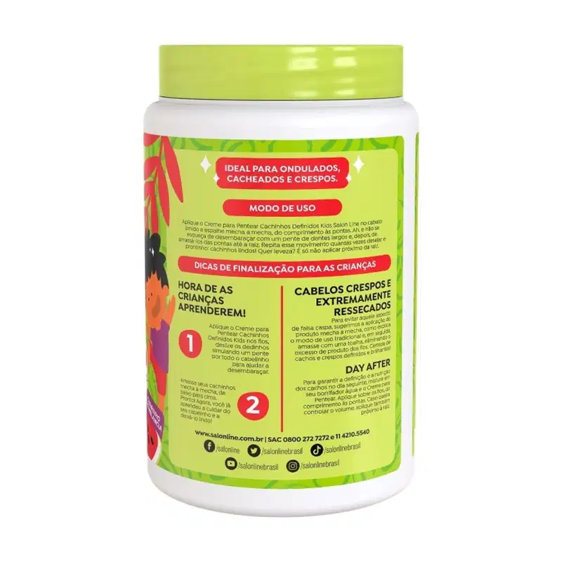 Kit Creme Para Pentear Salon Line Kids Melancia + Uva 1kg