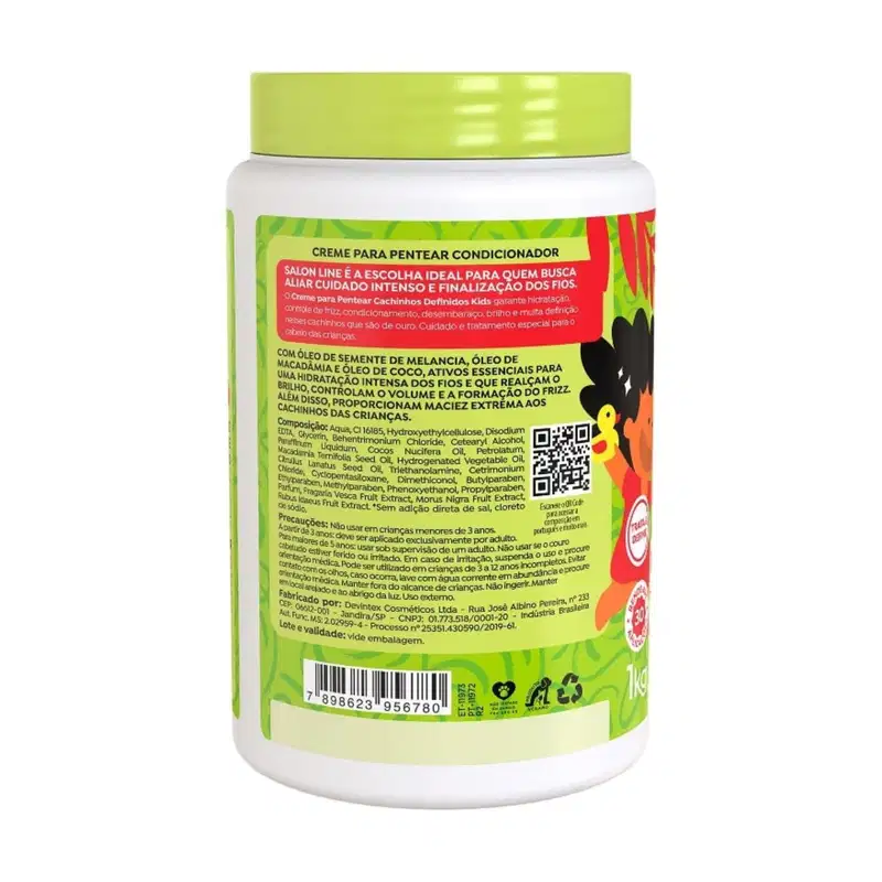 Kit Creme Para Pentear Salon Line Kids Melancia + Uva 1kg