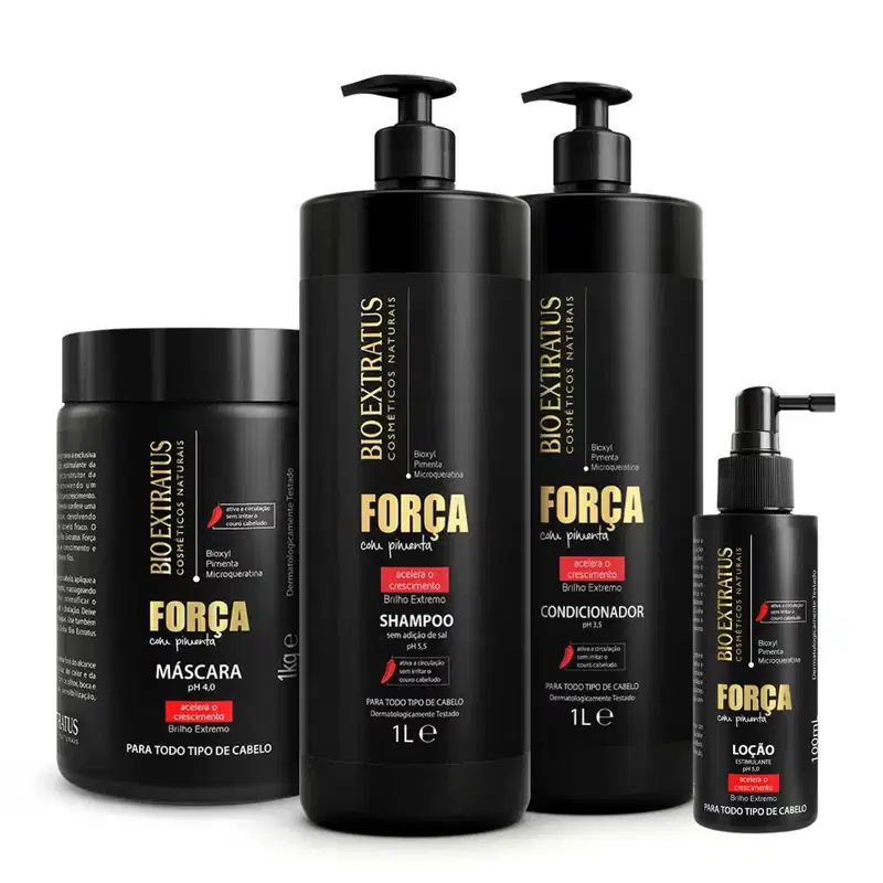 Kit Bio Extratus Força com Pimenta Quarteto Salão Loção (4 Produtos)