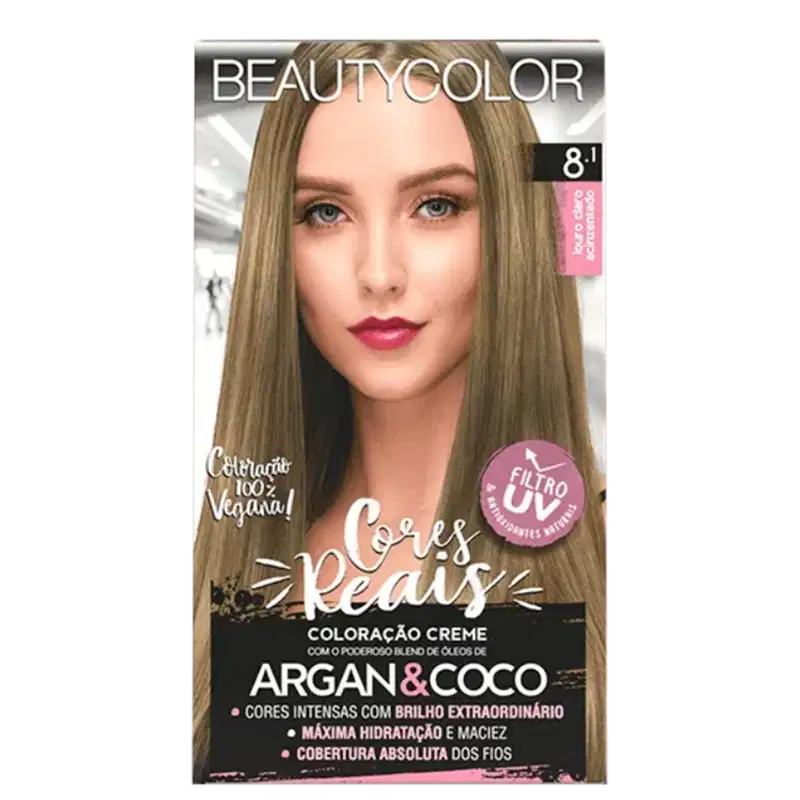 BeautyColor 8.1 Louro Claro Acinzentado - Coloração Permanente