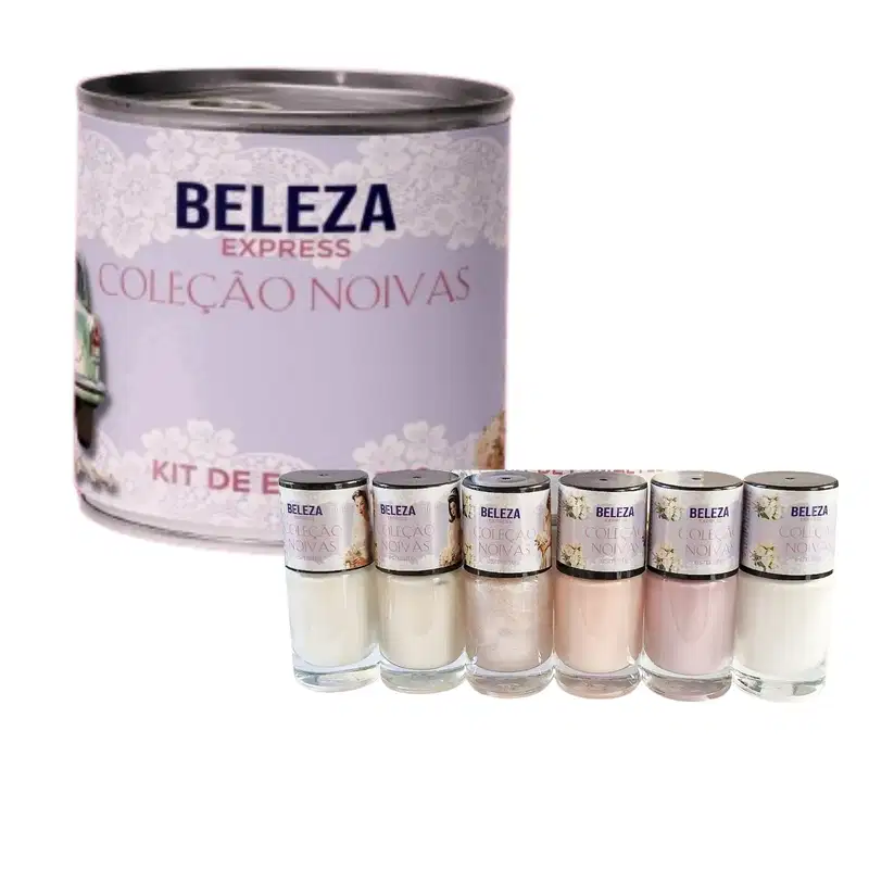 kit de esmaltes Coleção Noivas Beleza Express com lata