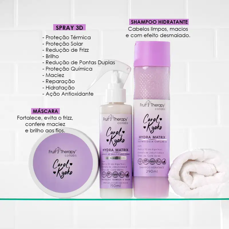 Left Cosméticos Fruit Therapy Collabs Carol Kyoko Hydra Matrix - Spray Multifuncional 150ml