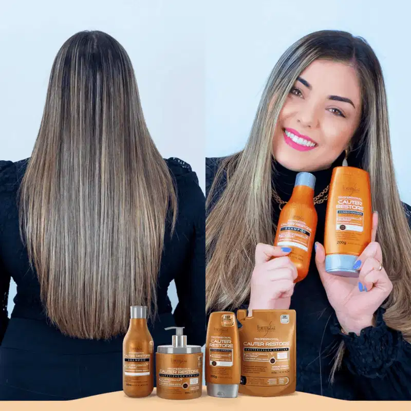 Kit Forever Liss Cauter Restore Home Care e Pente Beauty