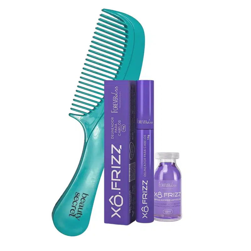 Kit Forever Liss Ampola e Modelador Xo Frizz e Pente beauty