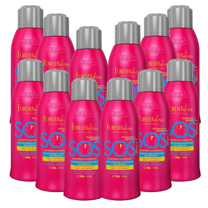 Kit Sos Reconstrutor Forever Liss 12 Unidades De 300ml Cada