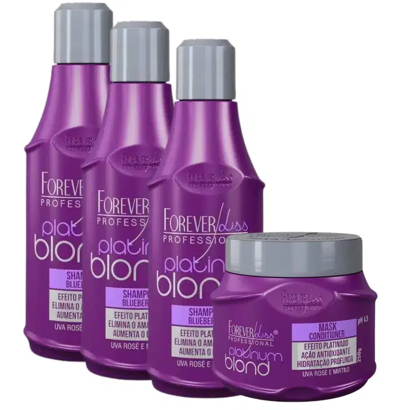 Kit Forever Liss Platinum Blond Matização Shampoo E Mascara