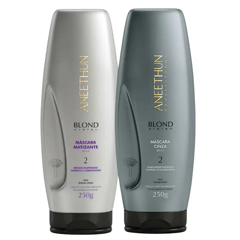 Kit Mascaras Matizante Blond System Cinza Aneethun Profissional