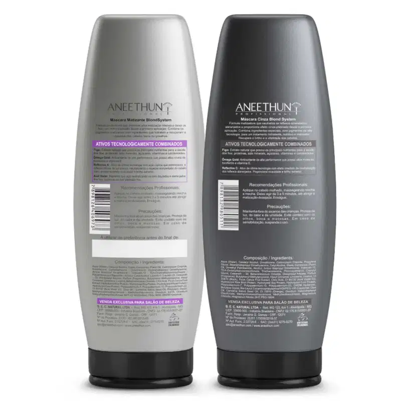 Kit Mascaras Matizante Blond System Cinza Aneethun Profissional